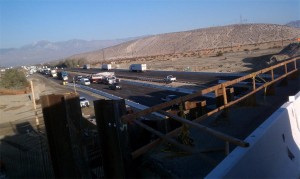 Scene of Crane Accident on the I-10 in Cathedral 